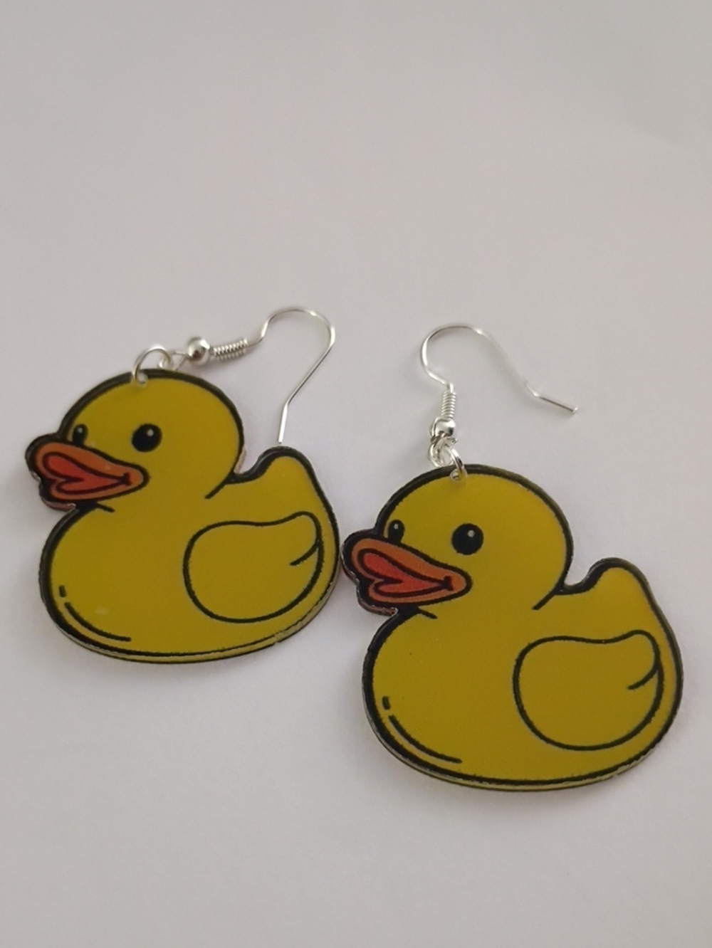 Playful Yellow Rubber Duck Dangle Earrings - Cute Women’s Jewelry